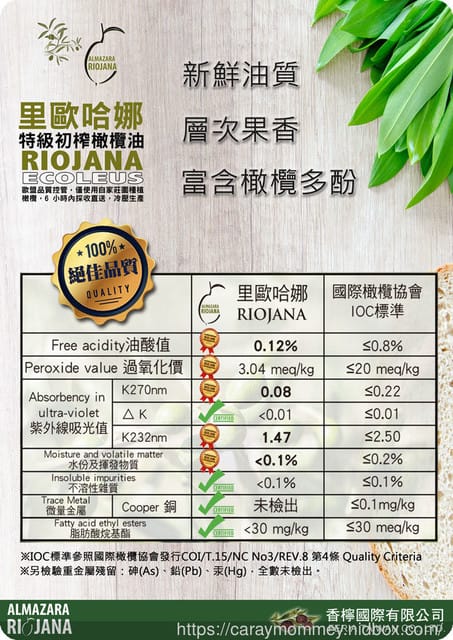 § 好食分享 § 里歐哈娜RIOJANA特級初榨橄欖油 - 第4張圖 § 好食分享 § 里歐哈娜RIOJANA特級初榨橄欖油