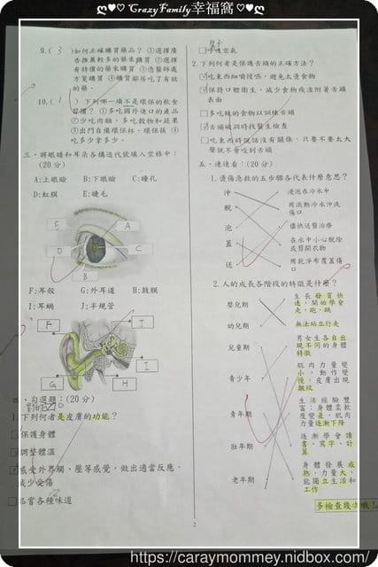 § XeNia 上課趣 § 小三上健康期末考