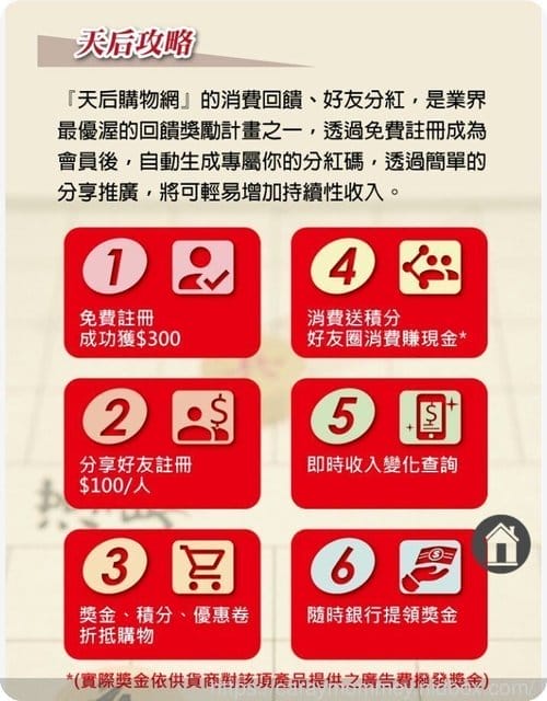 【好康分享】聰明消費增加收入,趕緊加入∞天后購物網∞ - 第3張圖 【好康分享】聰明消費增加收入,趕緊加入∞天后購物網∞